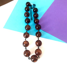 Load image into Gallery viewer, Tortoise Brown Beaded Amelia Necklace