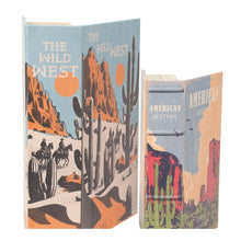 Load image into Gallery viewer, American West Book Box Set of 2 | Vintage Book Shaped Storage Stash Trinket Boxes