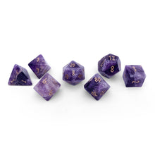 Load image into Gallery viewer, Amethyst - 7 Piece RPG Set Gemstone Dice