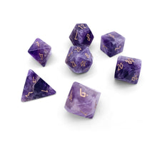 Load image into Gallery viewer, Amethyst - 7 Piece RPG Set Gemstone Dice