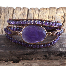 Load image into Gallery viewer, Amethyst Endless Calm Boho Bracelet