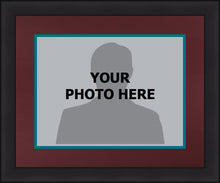 Load image into Gallery viewer, NHL Hockey Photo Picture Frame Kit - Anaheim Mighty Ducks (Burgundy Matting, Teal Trim)