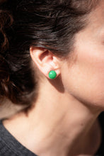 Load image into Gallery viewer, Clear Frosted Foil Back Retro Button Stud Earrings