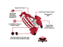 Load image into Gallery viewer, Skeletal Grip Red and White Skeleton Design Riding Glove