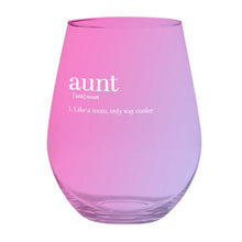 Load image into Gallery viewer, Aunt Jumbo Stemless Wine Glass in Pink | 30 Oz. | Holds an Entire Bottle of Wine