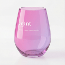 Load image into Gallery viewer, Aunt Jumbo Stemless Wine Glass in Pink | 30 Oz. | Holds an Entire Bottle of Wine