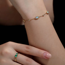 Load image into Gallery viewer, Beautiful Australian Solid Opal Diamond Bracelet in 18K Yellow Gold