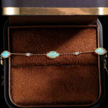 Load image into Gallery viewer, Beautiful Australian Solid Opal Diamond Bracelet in 18K Yellow Gold