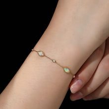 Load image into Gallery viewer, Beautiful Australian Solid Opal Diamond Bracelet in 18K Yellow Gold