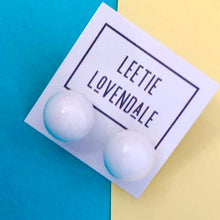 Load image into Gallery viewer, White Mega Ball Stud Earrings