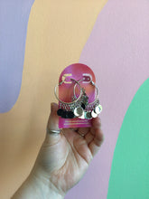 Load image into Gallery viewer, Jangly Titanium Chandelier Hoops