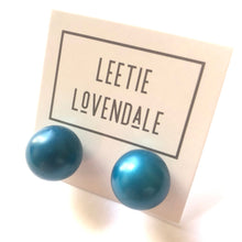 Load image into Gallery viewer, Aqua Metallic Jumbo Ball Stud Earrings