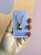 Load image into Gallery viewer, Bubble Letter Initial Necklace