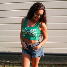 Load image into Gallery viewer, USF Green Crop Tank Top