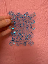 Load image into Gallery viewer, Shimmer clear and blue travel earring holder