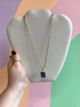 Load image into Gallery viewer, Emerald Cut Gem Charm Necklace