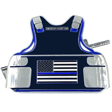 Load image into Gallery viewer, BL15-017 M4 Body Armor 3D self standing Challenge Coin Secret Service Thin Blue Line