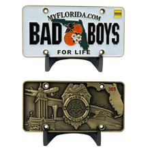 Load image into Gallery viewer, CL7-13 Bad Boys City of Miami Police Department inspired Challenge Coin Florida License Plate Will Smith Martin Lawrence