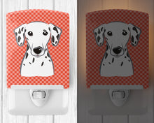 Load image into Gallery viewer, Red Checkered Dalmatian Ceramic Night Light BB1131CNL