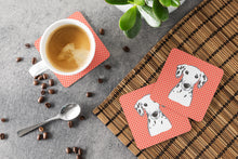 Load image into Gallery viewer, Red Checkered Dalmatian Coasters - Set of 4 Lightweight Foam, Absorbent Drink Coasters BB1131FC