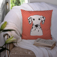Load image into Gallery viewer, Red Checkered Dalmatian Throw Pillow - 14x14 Decorative Pillow – Art for Your Home &amp; Patio BB1131PW1414