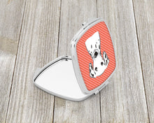Load image into Gallery viewer, Red Checkered Dalmatian Compact Mirror – Stylish Purse Mirror with Artistic Covers BB1131SCM