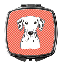 Load image into Gallery viewer, Red Checkered Dalmatian Compact Mirror – Stylish Purse Mirror with Artistic Covers BB1131SCM