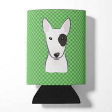 Load image into Gallery viewer, Green Checkered Bull Terrier Can or Bottle Hugger BB1132CC