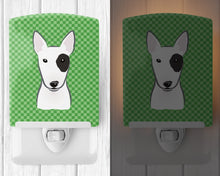 Load image into Gallery viewer, Green Checkered Bull Terrier Ceramic Night Light BB1132CNL
