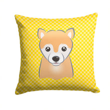 Load image into Gallery viewer, Yellow Checkered Shiba Inu Throw Pillow - 14x14 Decorative Pillow – Art for Your Home &amp; Patio BB1133PW1414
