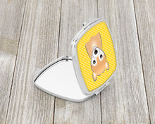 Load image into Gallery viewer, Yellow Checkered Shiba Inu Compact Mirror – Stylish Purse Mirror with Artistic Covers BB1133SCM