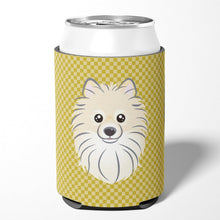 Load image into Gallery viewer, Tan Checkered Pomeranian Can or Bottle Hugger BB1135CC