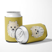 Load image into Gallery viewer, Tan Checkered Pomeranian Can or Bottle Hugger BB1135CC