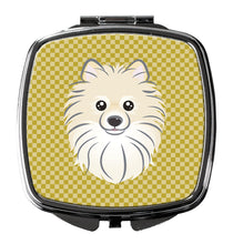 Load image into Gallery viewer, Tan Checkered Pomeranian Compact Mirror – Stylish Purse Mirror with Artistic Covers BB1135SCM