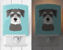 Load image into Gallery viewer, Blue Checkered Schnauzer Ceramic Night Light BB1136CNL