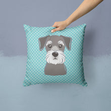 Load image into Gallery viewer, Blue Checkered Schnauzer Throw Pillow - 14x14 Decorative Pillow – Art for Your Home &amp; Patio BB1136PW1414