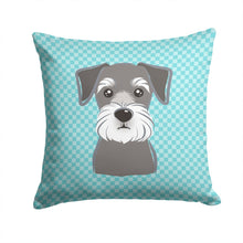 Load image into Gallery viewer, Blue Checkered Schnauzer Throw Pillow - 14x14 Decorative Pillow – Art for Your Home &amp; Patio BB1136PW1414