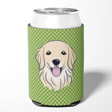 Load image into Gallery viewer, Green Checkered Golden Retriever Can or Bottle Hugger BB1137CC
