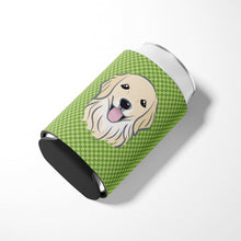 Load image into Gallery viewer, Green Checkered Golden Retriever Can or Bottle Hugger BB1137CC