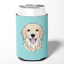 Load image into Gallery viewer, Checkerboard Blue Golden Retriever Can or Bottle Hugger BB1143CC
