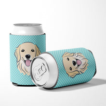 Load image into Gallery viewer, Checkerboard Blue Golden Retriever Can or Bottle Hugger BB1143CC