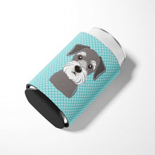 Load image into Gallery viewer, Checkerboard Blue Schnauzer Can or Bottle Hugger BB1144CC