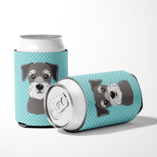 Load image into Gallery viewer, Checkerboard Blue Schnauzer Can or Bottle Hugger BB1144CC