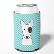 Load image into Gallery viewer, Checkerboard Blue Bull Terrier Can or Bottle Hugger BB1147CC