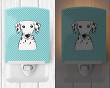 Load image into Gallery viewer, Checkerboard Blue Dalmatian Ceramic Night Light BB1148CNL