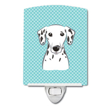 Load image into Gallery viewer, Checkerboard Blue Dalmatian Ceramic Night Light BB1148CNL