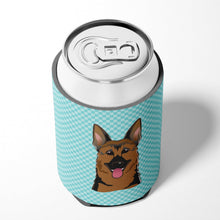 Load image into Gallery viewer, Checkerboard Blue German Shepherd Can or Bottle Hugger BB1149CC