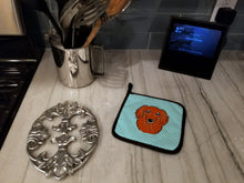Load image into Gallery viewer, Checkerboard Blue Longhair Red Dachshund Pot Holders - Set of 2 - Heat-Resistant Kitchen Essentials BB1152PTHD