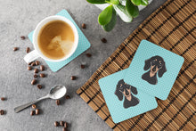 Load image into Gallery viewer, Checkerboard Blue Smooth Black and Tan Dachshund Coasters - Set of 4 Lightweight Foam, Absorbent Drink Coasters BB1153FC