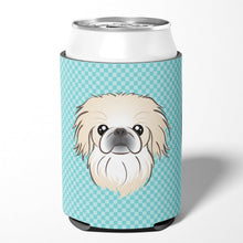 Load image into Gallery viewer, Checkerboard Blue Pekingese Can or Bottle Hugger BB1159CC